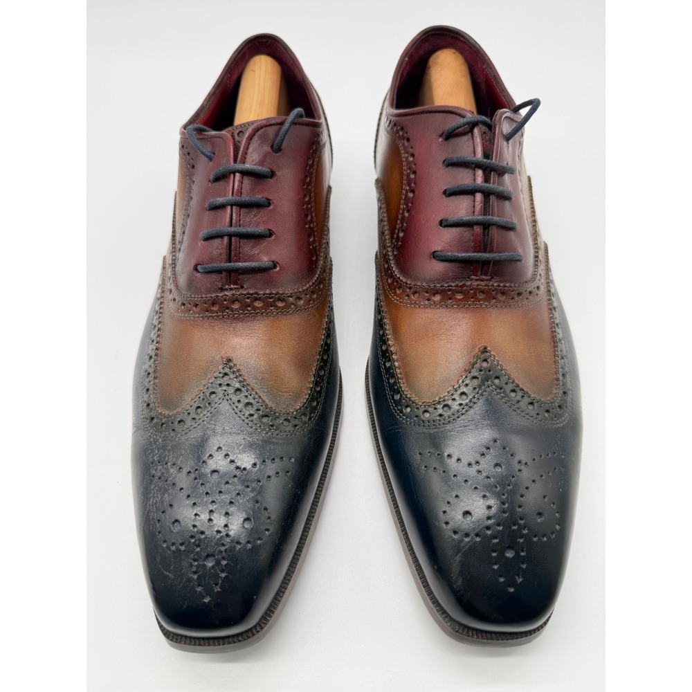 Paul Parkman Wingtip Oxfords Mens 46 Multi Color Excellent Leather Brogue Shoes - Picture 4 of 11